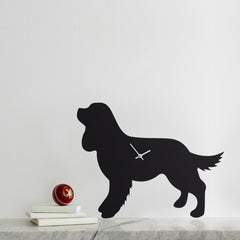 Black Cavalier King Charles Spaniel Clock With Wagging Tail