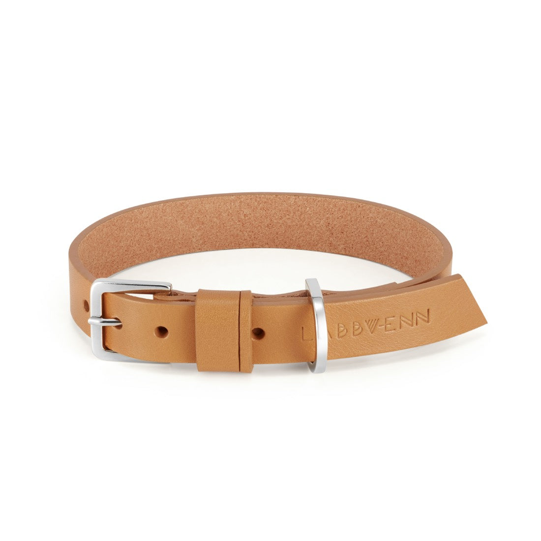 Kullo Natural Italian Camel Leather Dog Collar by Labbvenn