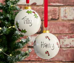 Personalised Christmas Baubles Candy Canes | Gifts For Dog Lovers