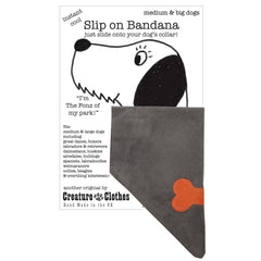 Creature Clothes Slip On Dog Bandana Orange Bone on Grey | Dog Bandanas