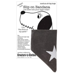 Creature Clothes Slip On Dog Bandana Cream Star on Grey | Dog Bandanas