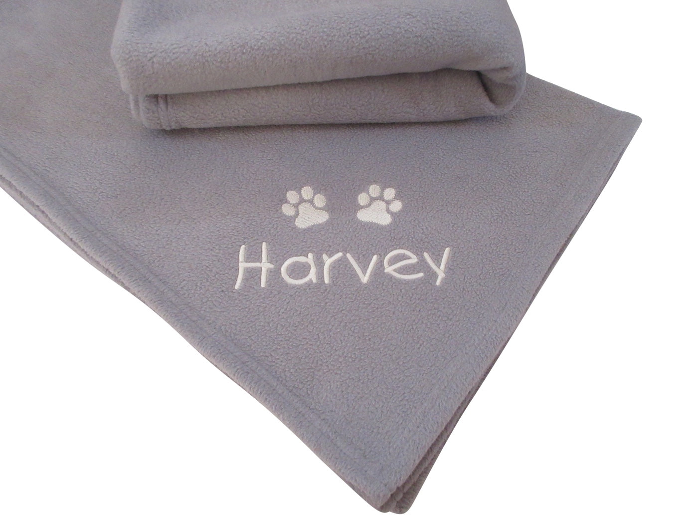 Large Personalised Fleece Pet Blanket Light Grey