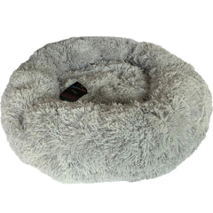 Light Grey Relaxation Calming Donut Dog Bed
