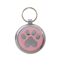 Luxury Light Pink Paw Print Designer Dog Tag