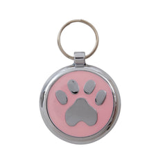 Luxury Light Pink Paw Print Small 20mm Designer Dog Tag | Pet ID Tags