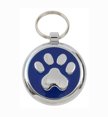 Luxury Blue Paw Print Small 20mm Designer Dog Tag 