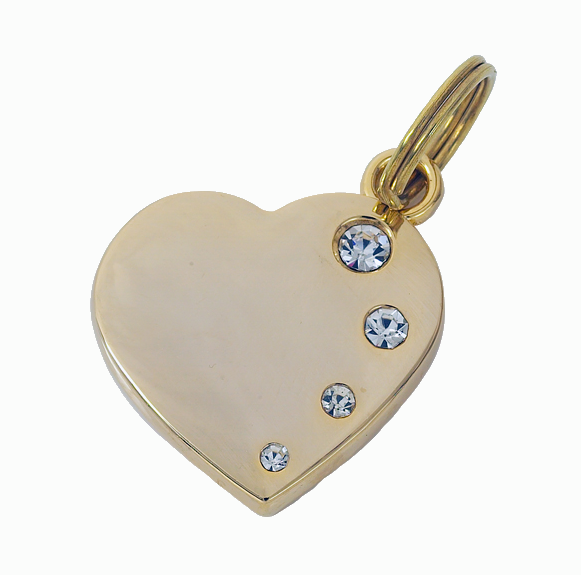 Luxury Designer Dog Tag Gold Heart For You My Precious Range Free Engraving | Chelsea Dogs