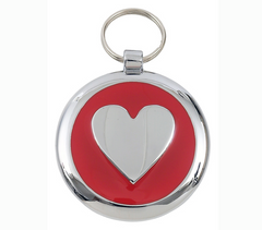 Luxury Red Heart Small 20mm Designer Dog Tag 