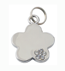 Luxury Designer Dog Tag Silver Flower My Precious Range Free Engraving | Chelsea Dogs