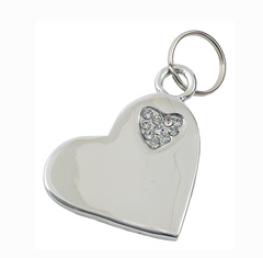 Luxury Designer Dog Tag Silver Heart Forever My Precious Range Free Engraving | Chelsea Dogs