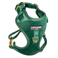 Luxury Emerald Green Velvet Dog Harness
