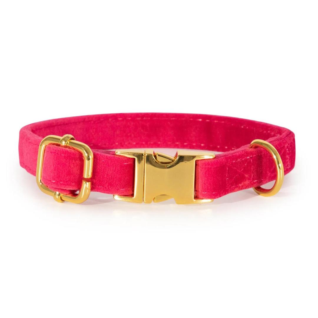 Luxury Pink Velvet Dog Collar