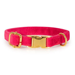 Luxury Pink Velvet Dog Collar And Bow Tie Set