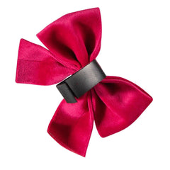 Luxury Pink Velvet Dog Collar And Bow Tie Set