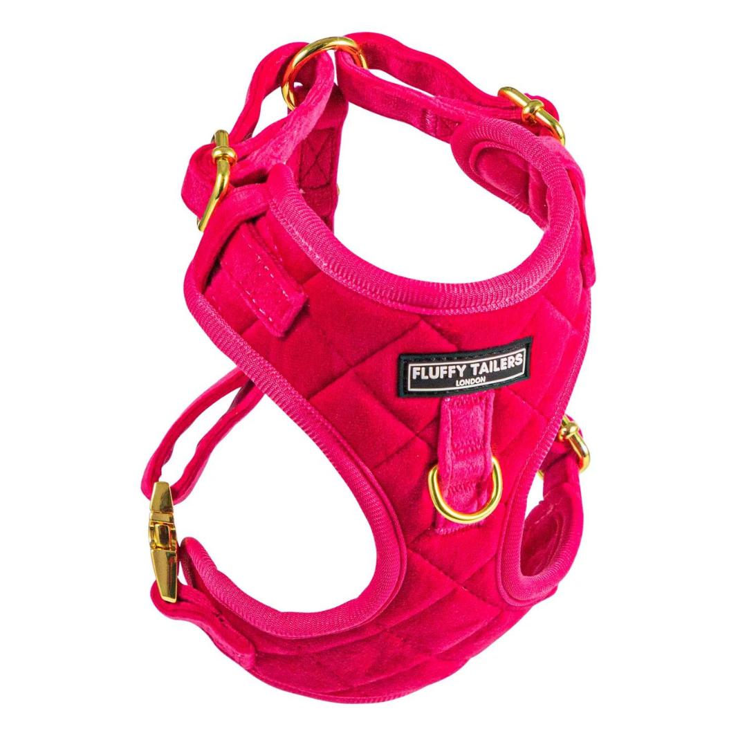 Luxury Pink Velvet Dog Harness