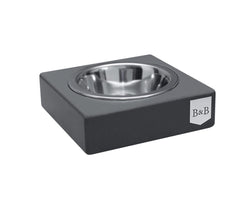 Bowl and Bone Graphite Double Dog Feeder