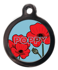 Poppy Flower Dog ID Tag