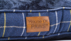 Navy Tweed Boxed Duvet Dog Bed by House of Paws