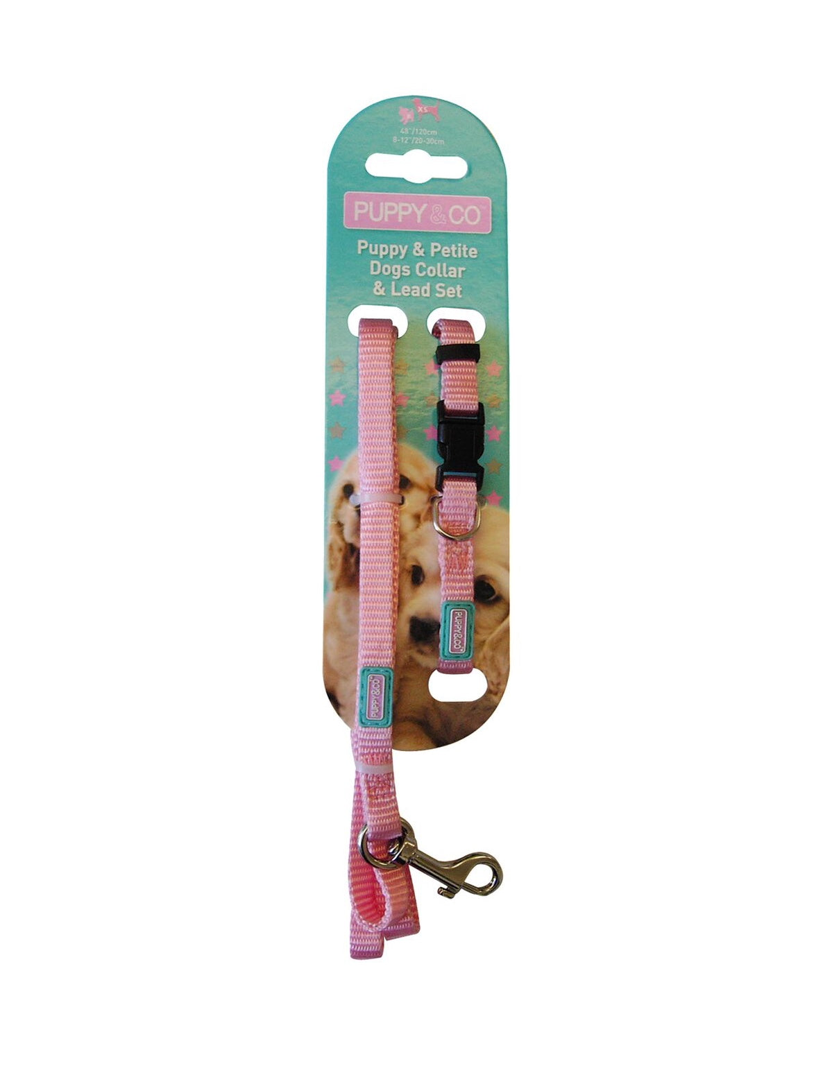 Nylon Pink Puppy Collar And Lead Set by Hem And Boo