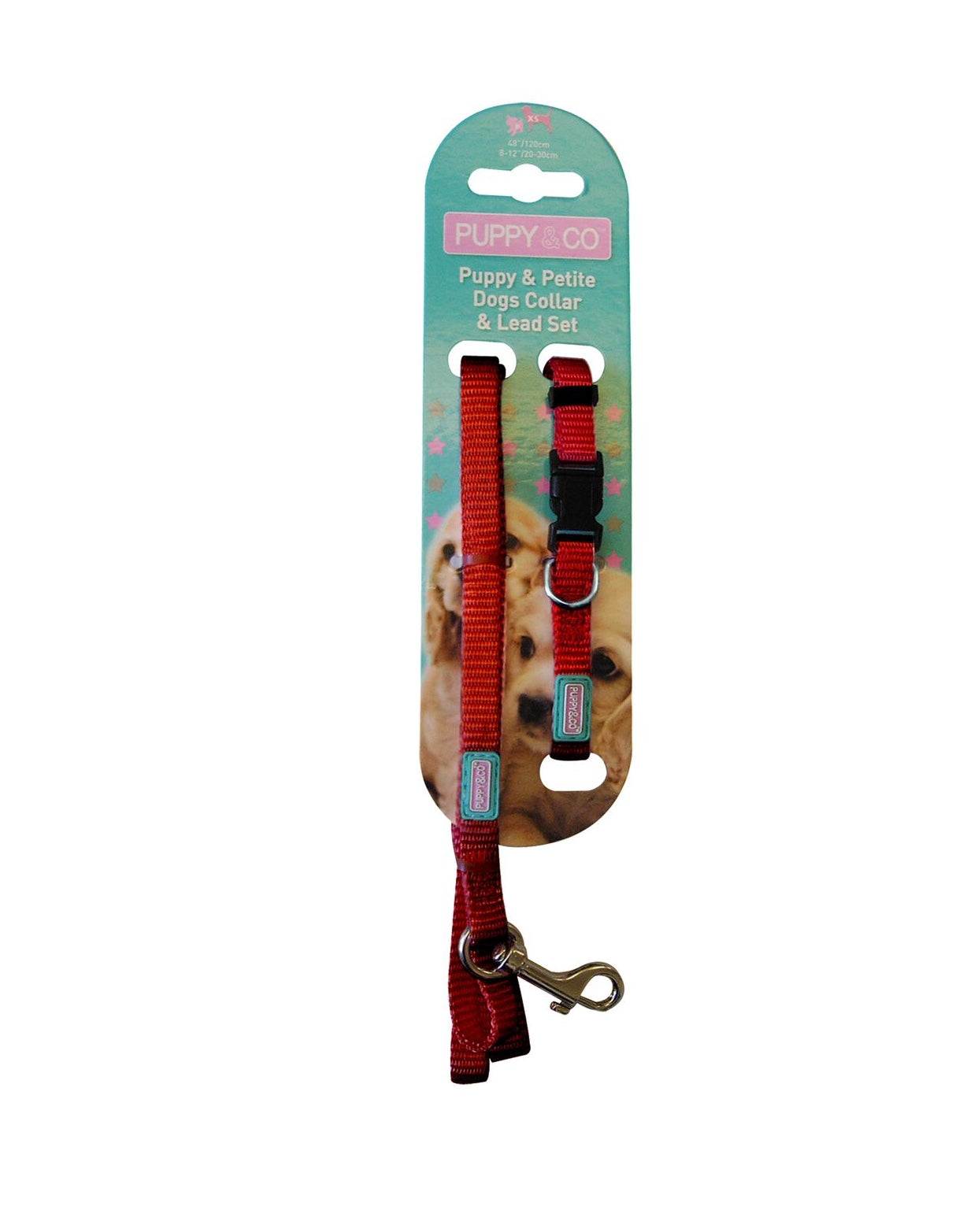 Nylon Red Puppy Collar And Lead Set by Hem And Boo