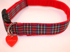 Royal Stewart Tartan Red Designer Dog Collar and Lead Set Scrufts