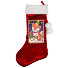 Personalised Festive Fox Luxury Stocking For Dogs