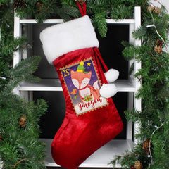 Personalised Festive Fox Luxury Stocking For Dogs