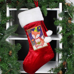 Personalised Festive Fox Luxury Stocking For Dogs