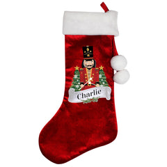 Personalised Red Nutcracker Stocking For Dogs