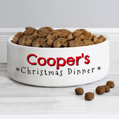 Personalised Christmas Dinner 14cm Medium Pet Bowl | Christmas Gifts For Dogs