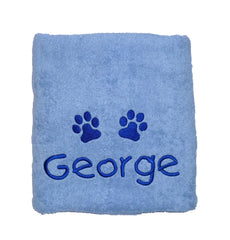 Personalised Puppy Towel Blue