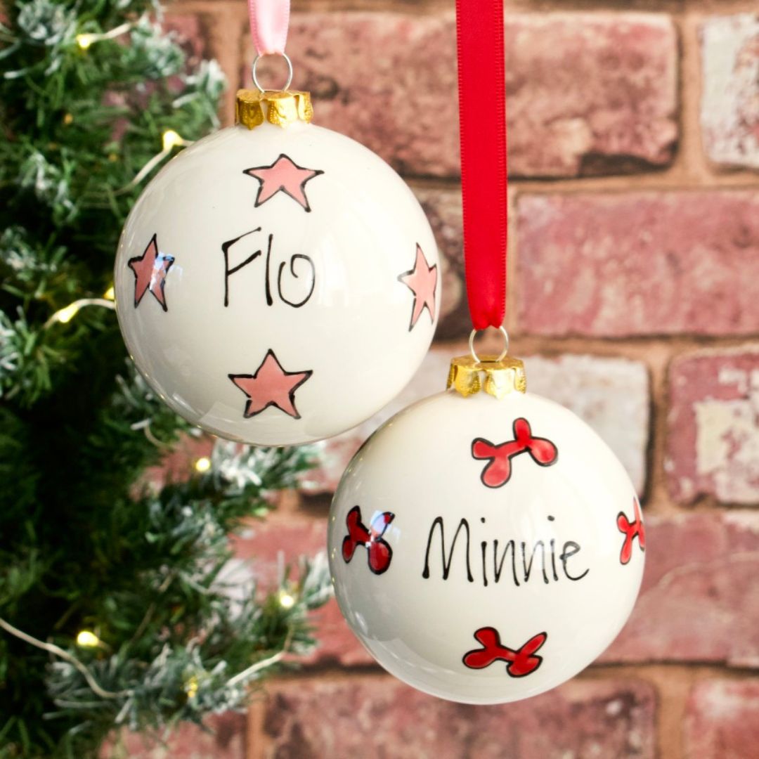 Personalised Christmas Baubles Bones | Gifts For Dog Lovers