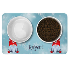 Personalised Christmas Gonk Pet Bowl Placemat