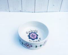 Personalised Dog Bowls With Flowers and Bees