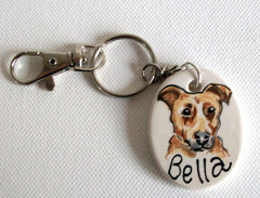 Personalised Dog Portrait Keyring or Bag Charm