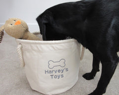 Personalised Dog Toy Storage Bag Made in the UK