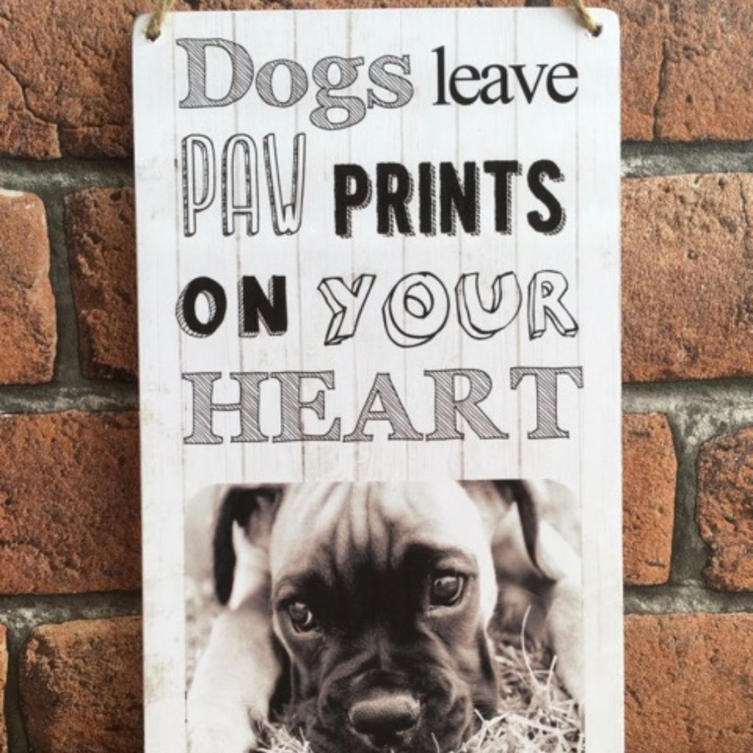 Personalised Dogs Leave Paw Prints On Your Heart Plaque