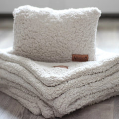 Double Fleeced Cuddler Pet Blanket And Pillow Set Chalk by Miaboo