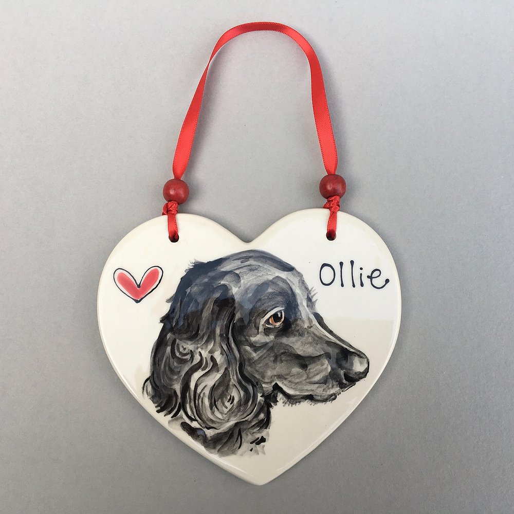 Personalised Pet Portrait Heart Plaque