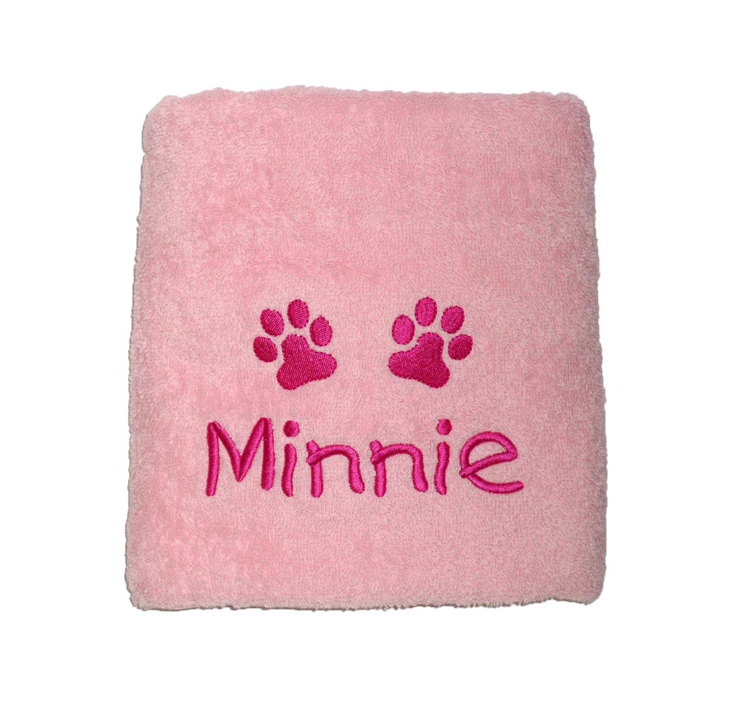 Personalised Puppy Towel Pink