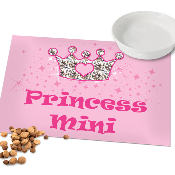 Personalised Pink Princess Dog Placemat