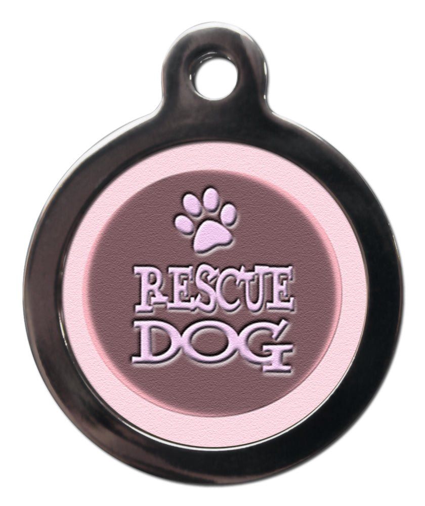 Pink Rescue Dog ID Tag