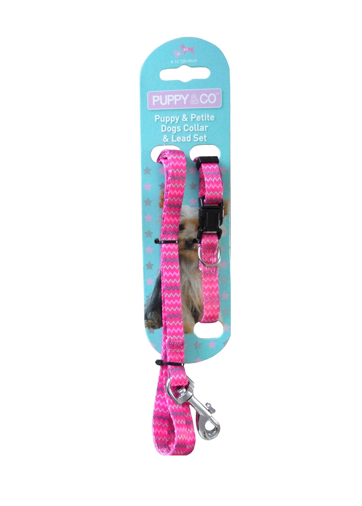 Pink Zig Zags Puppy Collar And Lead Set by Hem And Boo