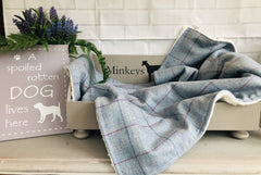 Pippy Blue Tweed Luxury Dog Blanket | Minkeys Tweed