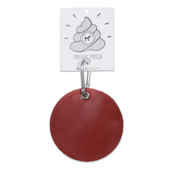 Red Circle Leather Poo Bag Pouch