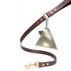 Gold Triangle Leather Poo Bag Pouch