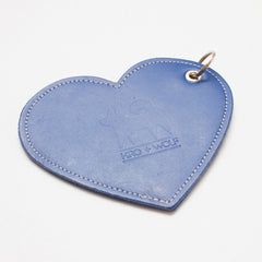 Hiro And Wolf Navy Leather Heart Poo Bag Pouch