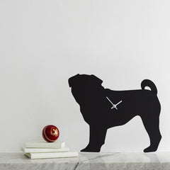 Black Pug Clock With Wagging Tail