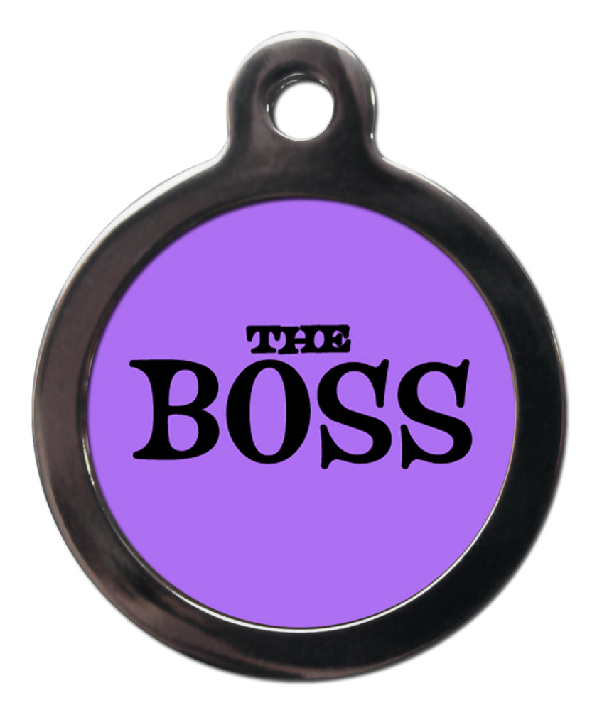 Purple The Boss Dog ID Tag