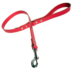 Red Leather Dog Lead